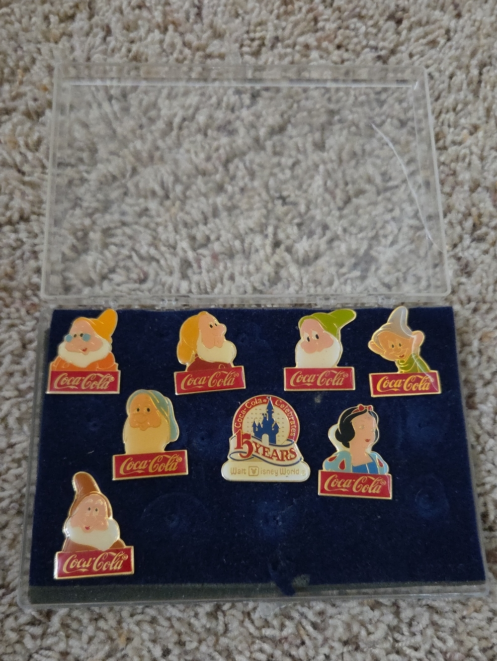Coca Cola Multicolor Enamel Character Pin Collection - Red, Yellow, Green, Blue - Picture 2 of 8